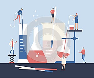 Scientists - flat design style illustration