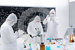 Scientists laboratory analysis