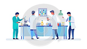 Scientists in Laboratory, Isometric Research & Development, vector design Generative AI