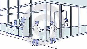 Scientists in Modern Laboratory, Research, Experimentation, and Innovation, vector design Generative AI