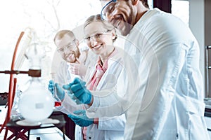 Scientists working as a team in the laboratory