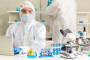 Scientists working in lab