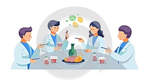 Scientists Working Together, Advanced Lab Research, Collaboration, vector design Generative AI