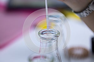Working Titration technique in the laboratory.