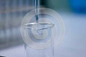 Working Titration technique in the laboratory.