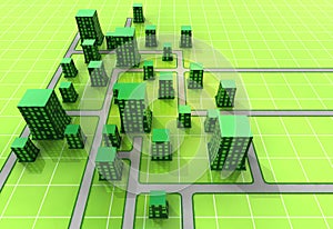 Green ortogonal city urban structure