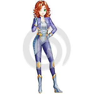 Scifi Girl with Anime and Cartoon Style