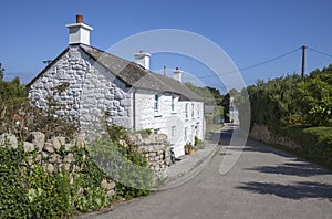 Scillonian cottages, Tresco, Isles of Scilly, England