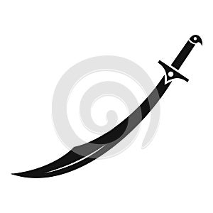 Scimitar sword icon, simple style