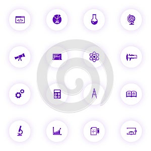 scince purple color vector icons