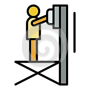 Scissor lift platform icon color outline vector