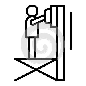 Scissor lift platform icon, outline style