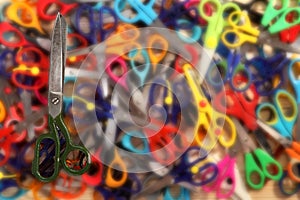 Scissors on background of scissors