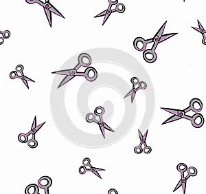 Scissors background, seamless pattern, illustration