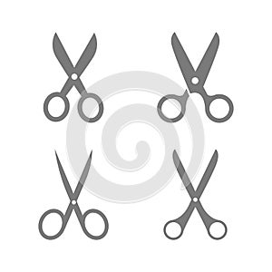Scissors big gray set icons. Scissors Icons set . Scissors vector collection