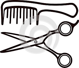 Scissors and comb