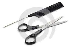 Scissors and comb