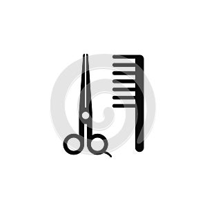 Scissors, comb, barber, icon. Element of simple icon for websites, web design, mobile app, infographics. Thick line icon for