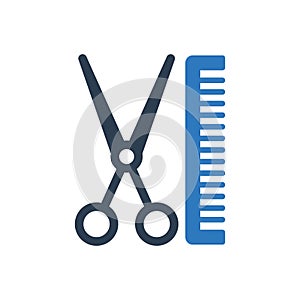 Scissors And Comb Icon