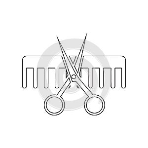 scissors and comb icon. Element of beauty salon for mobile concept and web apps icon. Outline, thin line icon for website design