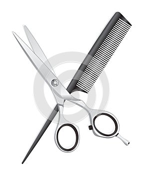 Scissors and comb photo