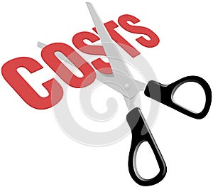 Scissors cut business expense costs photo