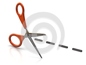 Scissors cut lines