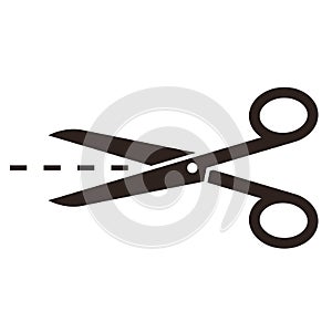 Scissors with cut lines