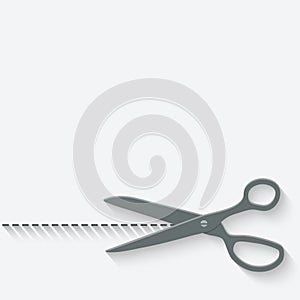 Scissors cut lines