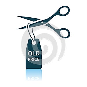 Scissors Cut Old Price Tag Icon