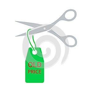 Scissors Cut Old Price Tag Icon