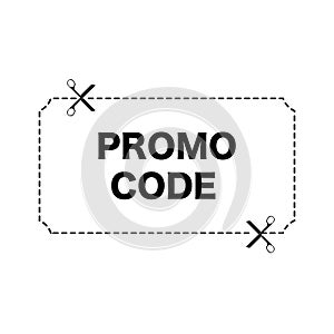 Scissors cut out coupon with promo code