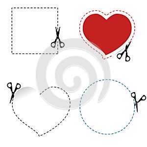 Scissors cut out the shape.