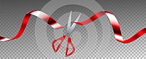 Scissors Cut Ribbon Business Grand Opening Vector