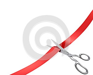 Scissors cut ribbon, corner version