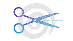 Scissors Cut Tool Icon, Editing Trimming Function, vector design Generative AI