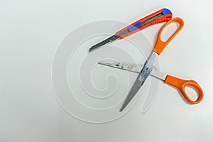 scissors with cutter for office stationary