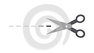 Scissors Cutting Dashed Line Vector Icon, vector design Generative AI