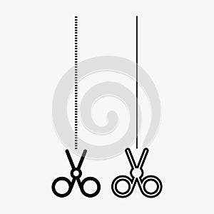 Scissors for cutting flat icon for apps and websites. Premium icon