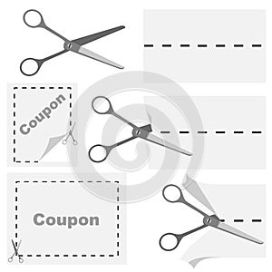 Scissors cutting out coupon