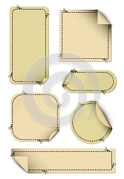 Scissors Cutting Out Coupons. Vector set