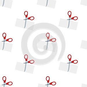 Scissors Cutting Paper Seamless Pattern