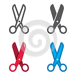 Scissors designed icons set. Vector illustration