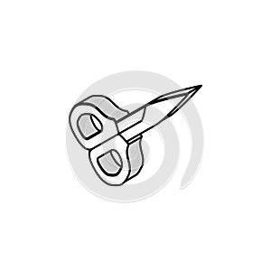 scissors embroidery hobby isometric icon vector illustration