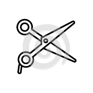 Scissors flat black line icon