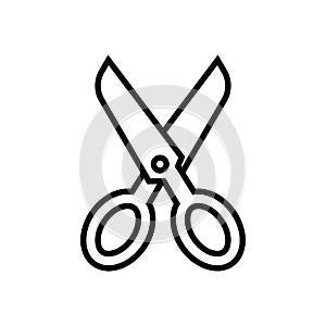 Scissors flat black line icon