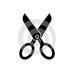 Scissors flat black solid icon