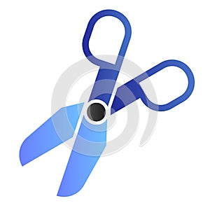 Scissors flat icon. Opened shears symbol, gradient style pictogram on white background. School or office instrument sign