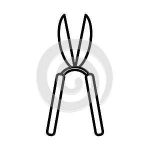 Scissors gardening tool line style icon