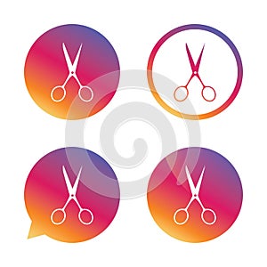 Scissors hairdresser sign icon. Tailor symbol.